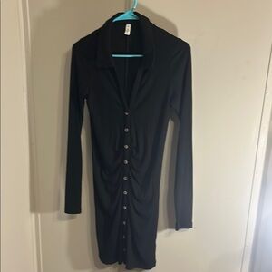 Wishlist Black Buttoned Long Sleeve Dress